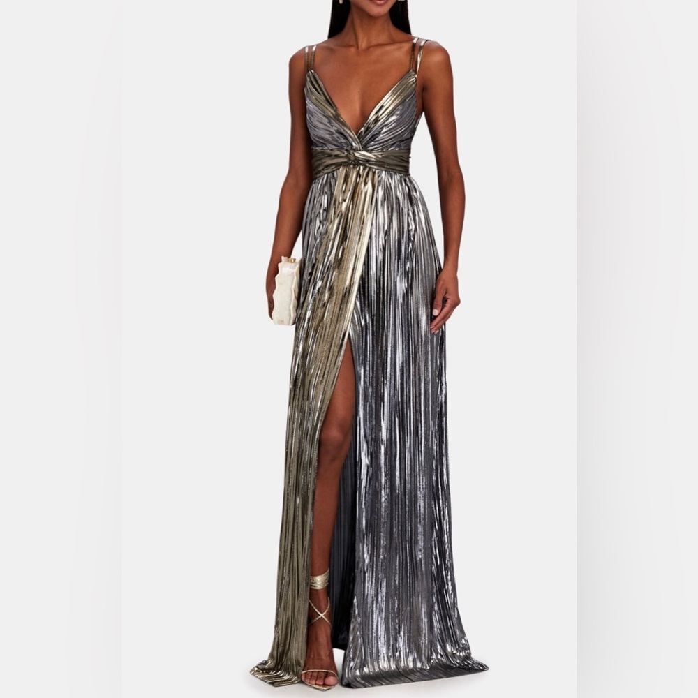 Sabina Musayev Kaia Two-Tone Lamé Maxi Dress. Size Small. Excellent Condition.